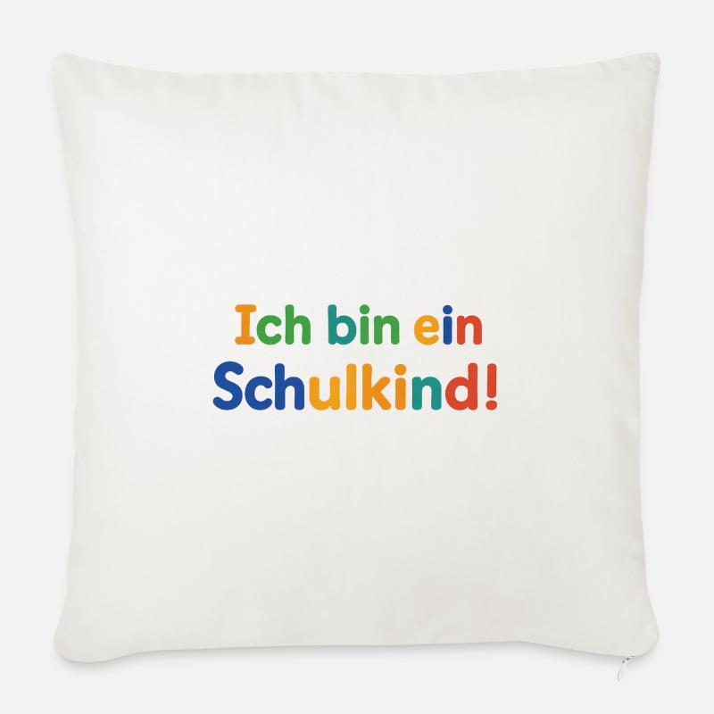 Je suis écolier ! - Coussin et housse de 45 x 45 cm - blanc nature