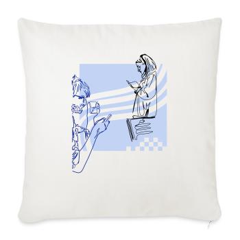 Digital Natives | Let's stay connected - Sofakissen mit Füllung 45 x 45 cm - Naturweiß  - Vorne