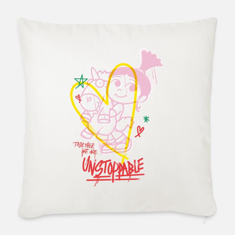 Minions Agnes Mit Einhorn Fluffy Unstoppable - Sofakissen mit Füllung 45 x 45 cm - Naturweiß 