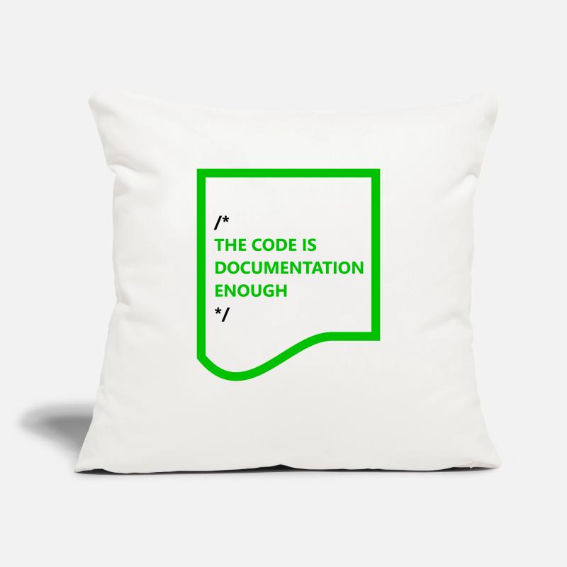 THE CODE IS DOCUMENTATION ENOUGH – hell Sofakissen mit Füllung 45 x 45 cm