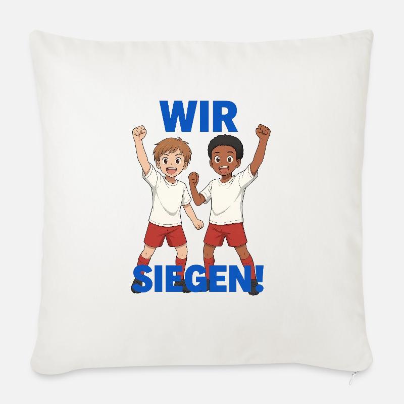 Gemeinschaftsgeist Kinder Design - Sofakissen mit Füllung 45 x 45 cm - Naturweiß 