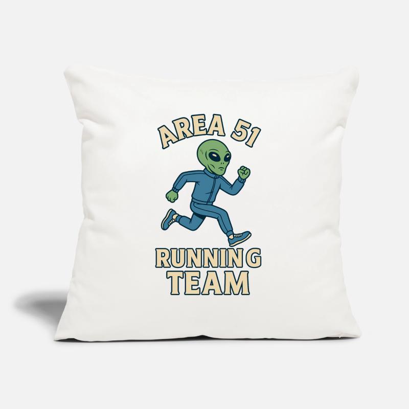 Conception de l'équipe de course extraterrestre de la zone 51 Coussin et housse de 45 x 45 cm