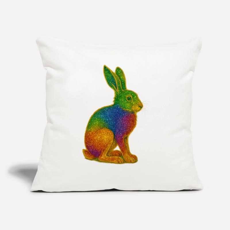 Rainbow bunny with glitter effect Sofa pillow with filling 45cm x 45cm