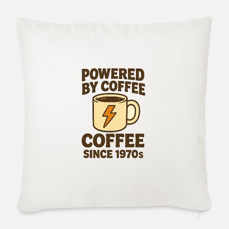Kaffee-Power - Sofakissen mit Füllung 45 x 45 cm - Naturweiß 