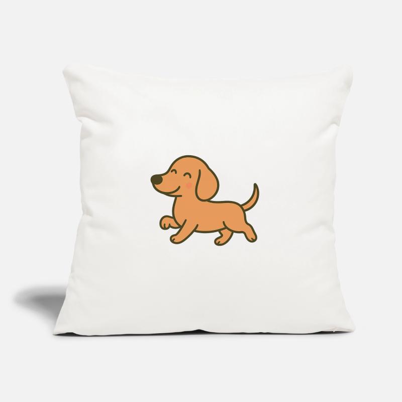 conception de dessin animé de course de chiot joyeux Coussin et housse de 45 x 45 cm