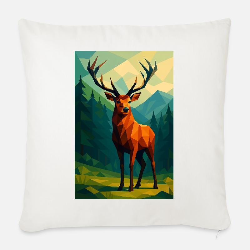 Polynature Hirsch - Sofakissen mit Füllung 45 x 45 cm - Naturweiß 