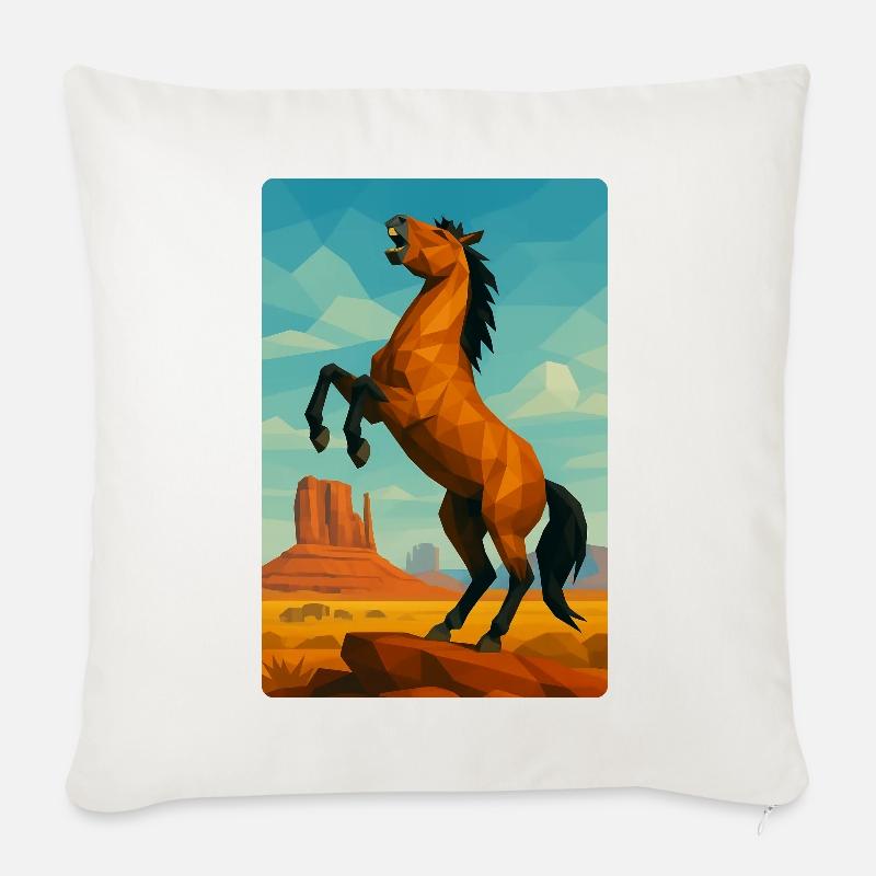Polynature Wildpferd - Sofakissen mit Füllung 45 x 45 cm - Naturweiß 