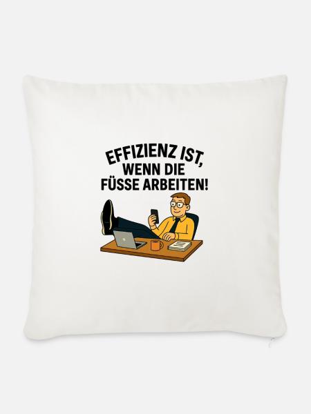 Entspannter Remote Arbeiter im Homeoffice - Sofakissen mit Füllung 45 x 45 cm - Naturweiß