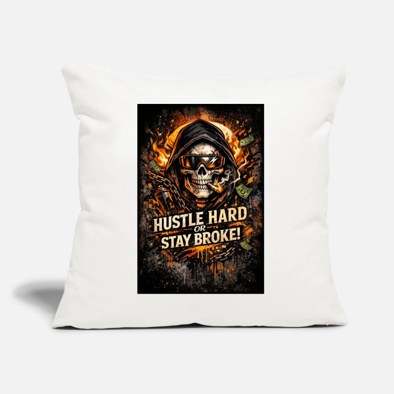 Hustle Hard oder Stay Broke Sofakissen mit Füllung 45 x 45 cm