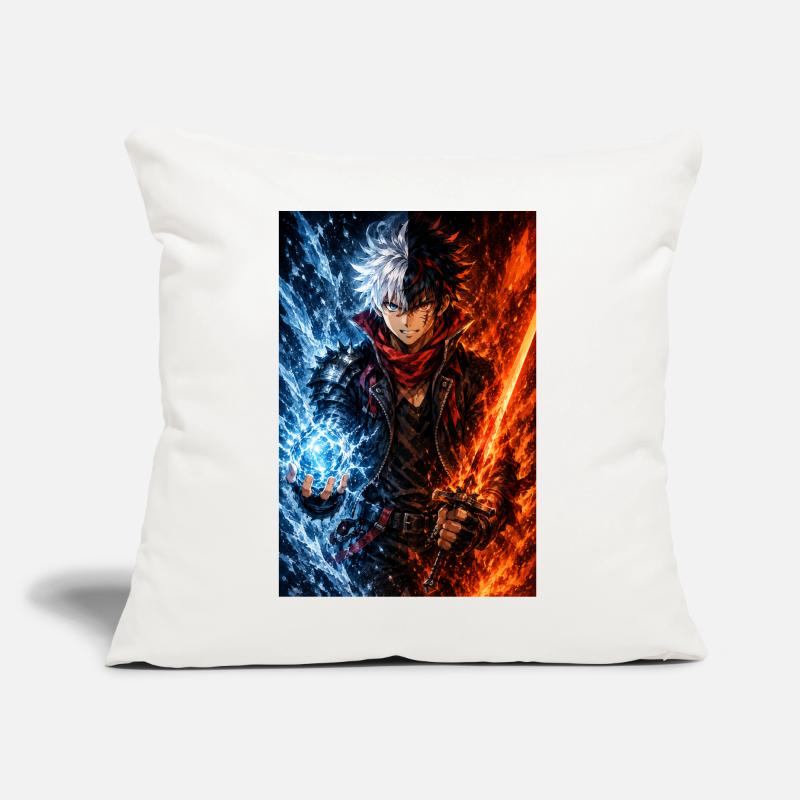 Guerrier avec deux éléments. Feu et glace Coussin et housse de 45 x 45 cm