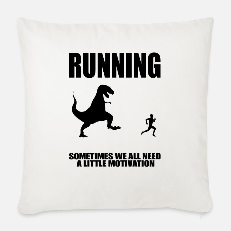 motivation de courir - Coussin et housse de 45 x 45 cm - blanc nature