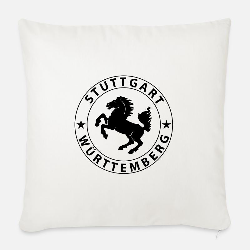 Stuttgart Wappen - Sofakissen mit Füllung 45 x 45 cm - Naturweiß 