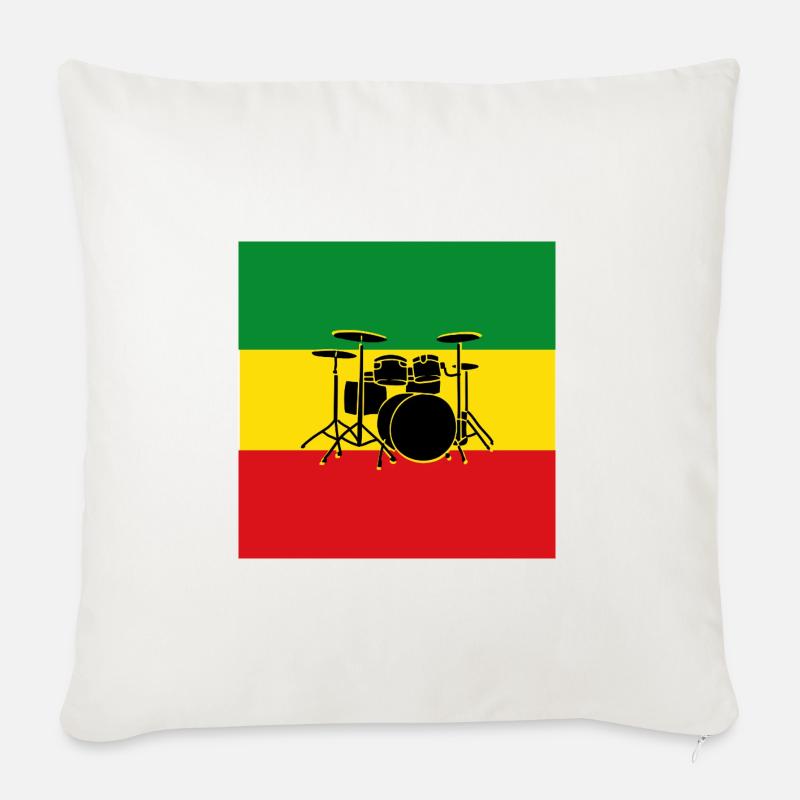Reggae-Trommeln - Sofakissen mit Füllung 45 x 45 cm - Naturweiß 