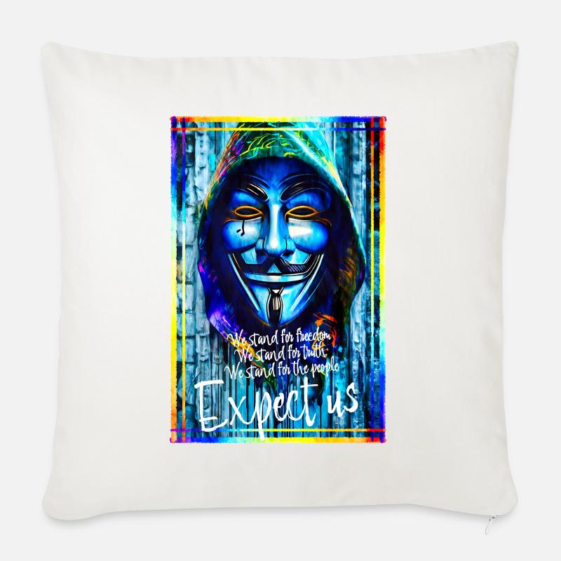 Anonyme Hacker. Erwarten Sie uns. - Sofakissen mit Füllung 45 x 45 cm - Naturweiß 