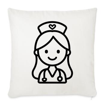 Krankenschwester - Sofakissen mit Füllung 45 x 45 cm - Naturweiß  - Vorne