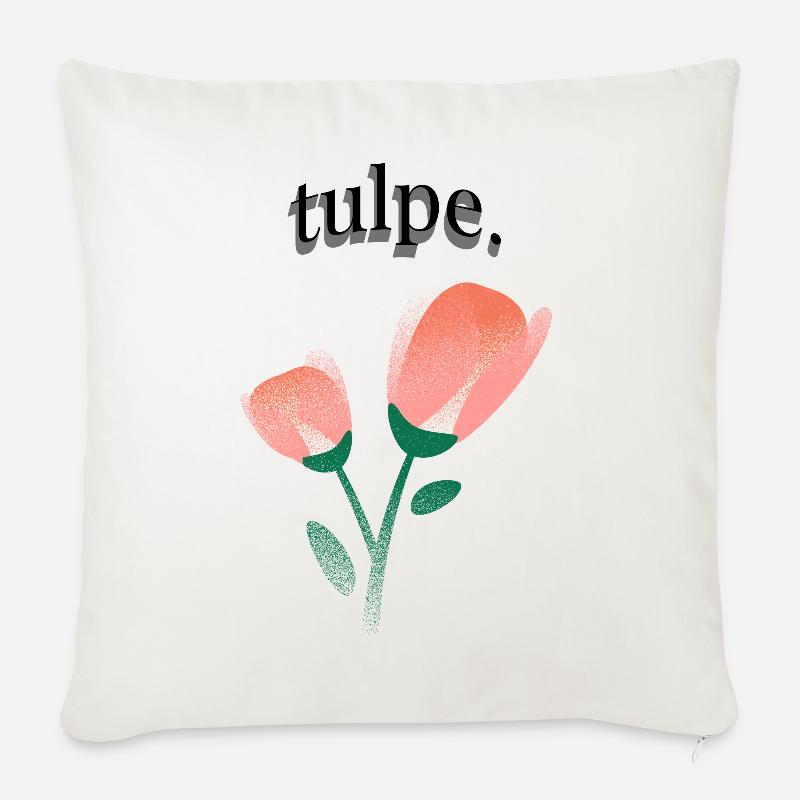 tulpe. - Sofakissen mit Füllung 45 x 45 cm - Naturweiß 