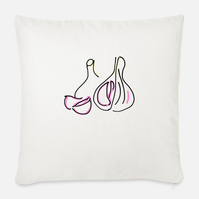 Knoblauch - Sofakissen mit Füllung 45 x 45 cm - Naturweiß 
