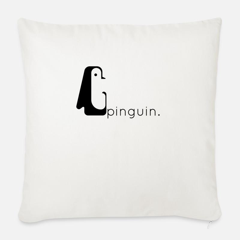 pinguin. - Sofakissen mit Füllung 45 x 45 cm - Naturweiß
