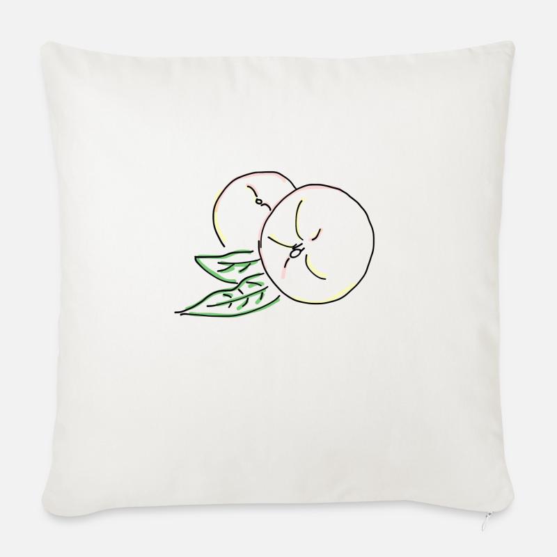 Pfirsich - Sofakissen mit Füllung 45 x 45 cm - Naturweiß 