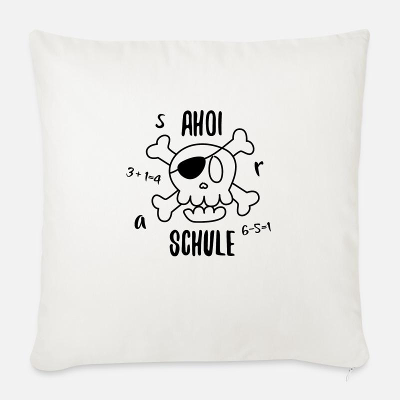 Schule Einschulung Geschenk Schultag erste Klasse - Sofakissen mit Füllung 45 x 45 cm - Naturweiß 