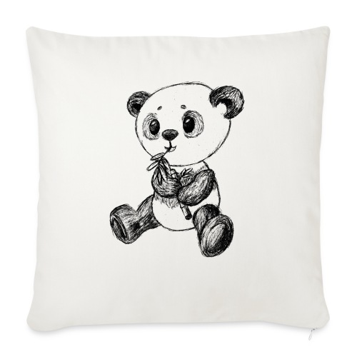 Panda Karhu musta scribblesirii - Sohvatyynyt täytteellä 45 x 45 cm