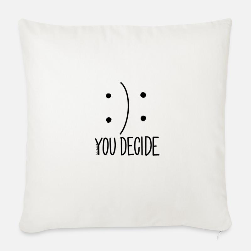 Tu décides - Coussin et housse de 45 x 45 cm - blanc nature