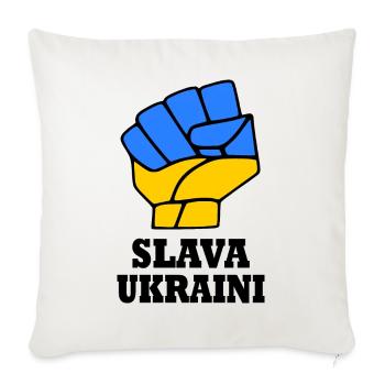 Slava ukraini - Coussin et housse de 45 x 45 cm - blanc nature - Devant