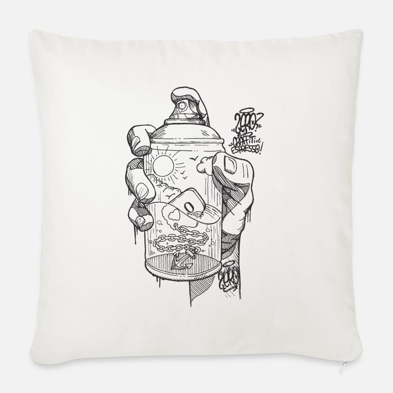 hand spray ZERO bw - Sofa pillow with filling 45cm x 45cm - natural white