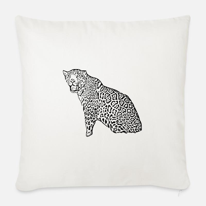 leopard schwarz - Sofakissen mit Füllung 45 x 45 cm - Naturweiß 