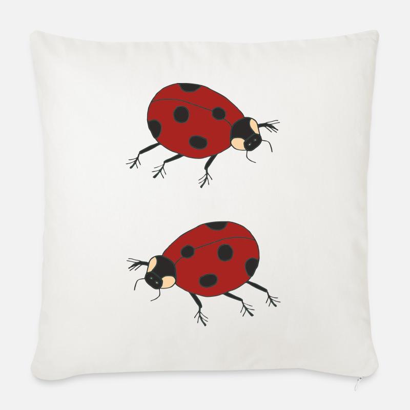 marienkäfer duo - Sofakissen mit Füllung 45 x 45 cm - Naturweiß 