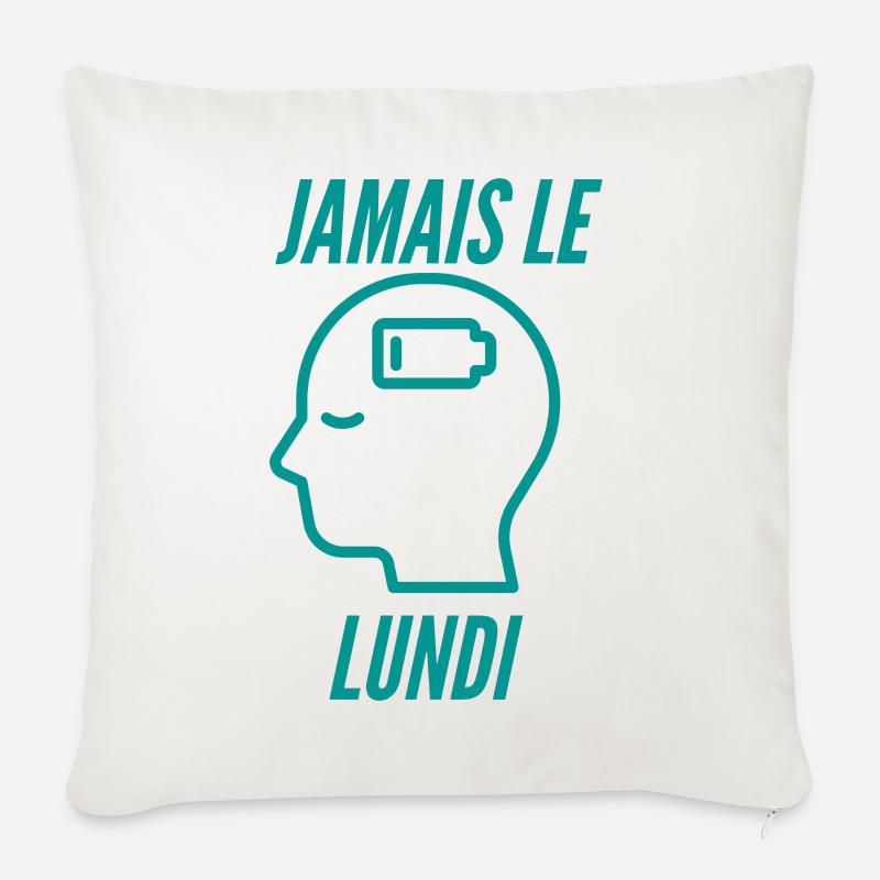 JAMAIS LE LUNDI ,Échappée Vers le Week-end - Coussin et housse de 45 x 45 cm - blanc nature