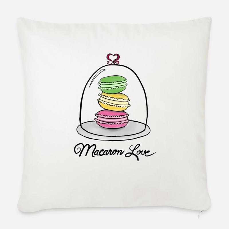 Macaron Liebe - Macaron Love - Sofakissen mit Füllung 45 x 45 cm - Naturweiß