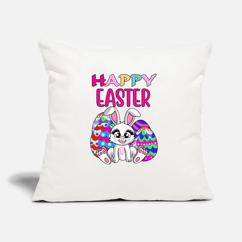 Happy easter, Easter bunny, Easter eggs, sayings Sofa pillow with filling 45cm x 45cm