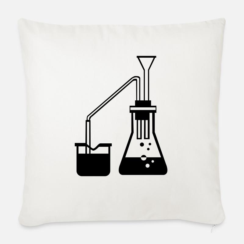 Chemie Experiment Geschenkidee Substanz mischen - Sofa pillow with filling 45cm x 45cm - natural white