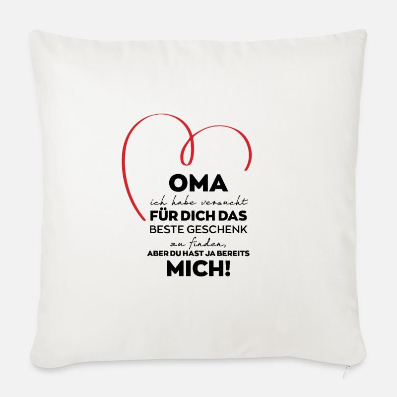 Oma Großmutter lustiges Geschenk - Sofakissen mit Füllung 45 x 45 cm - Naturweiß 