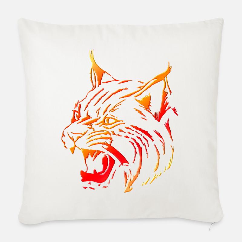 Lynx (01) - Coussin et housse de 45 x 45 cm - blanc nature
