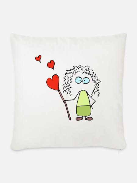 Herzdame DeHai - Sofakissen mit Füllung 45 x 45 cm - Naturweiß 