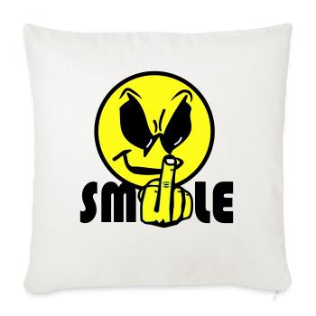 Smile Text Logo - Sofa pillow with filling 45cm x 45cm - natural white - Front