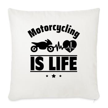 La moto, c’est la vie - Coussin et housse de 45 x 45 cm - blanc nature - Devant