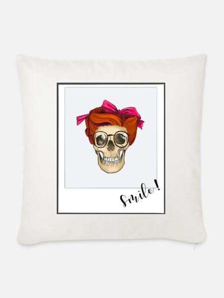 Pin up Smile - Sofakissen mit Füllung 45 x 45 cm - Naturweiß