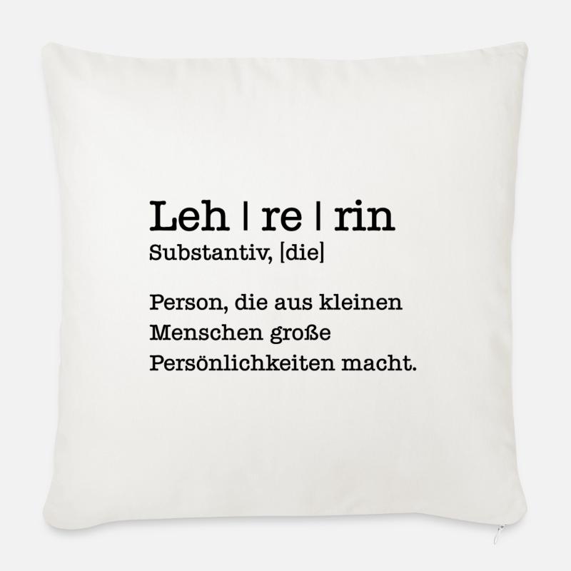 Lehrerin Geschenk Student Schule - Sofakissen mit Füllung 45 x 45 cm - Naturweiß 