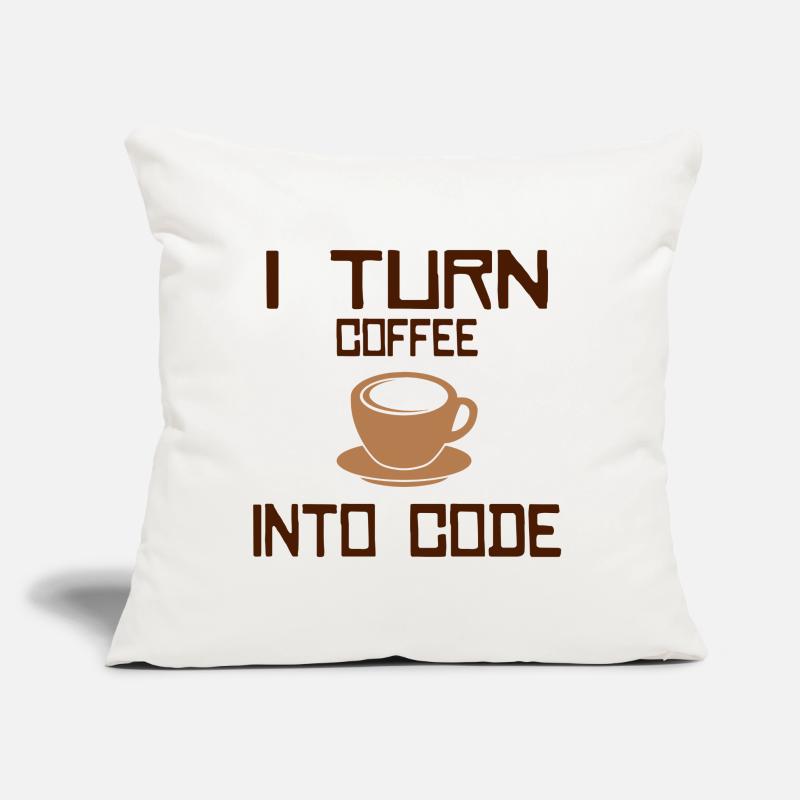 I turn coffee into code Programming Informatic Sofakissen mit Füllung 45 x 45 cm