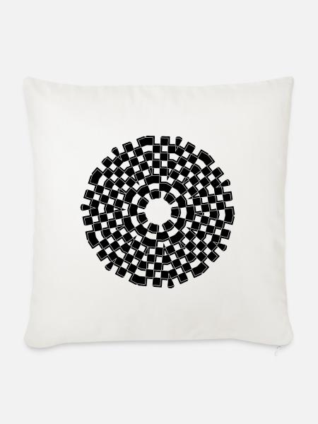 Verrücktes Karo - Sofakissen mit Füllung 45 x 45 cm - Naturweiß