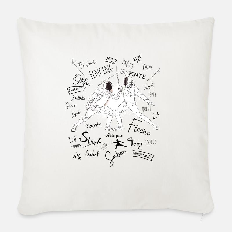 Fechten Begriffe Training Geschenk - Sofakissen mit Füllung 45 x 45 cm - Naturweiß 