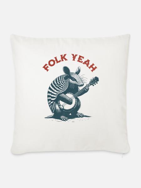 Folk Yeah Armadillo - Sofakissen mit Füllung 45 x 45 cm - Naturweiß 