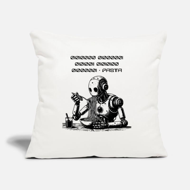 Binary Pasta Code Robot Sofa pillow with filling 45cm x 45cm
