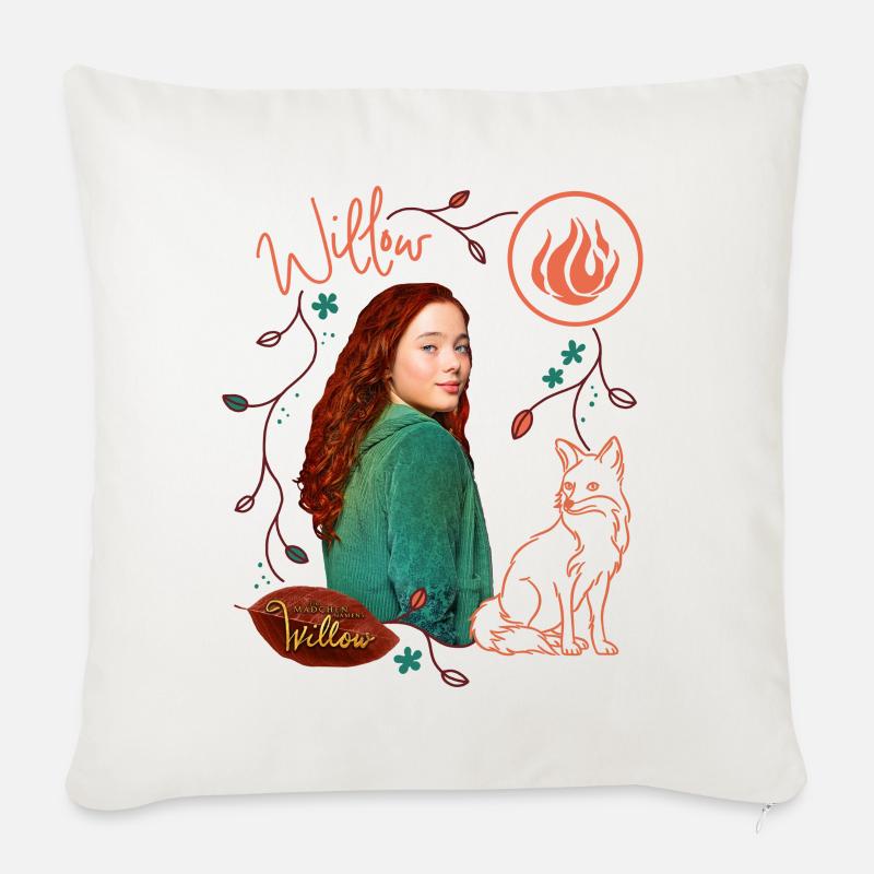 "Ein Mädchen Namens Willow" Willow Mit Fuchs Rufus - Sofakissen mit Füllung 45 x 45 cm - Naturweiß 