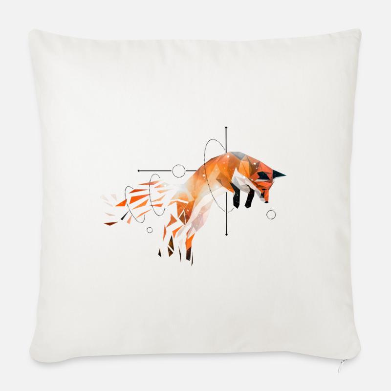 Fuchs geometrisch - Sofakissen mit Füllung 45 x 45 cm - Naturweiß 