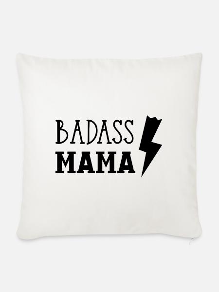 Badass Mama - Sofakissen mit Füllung 45 x 45 cm - Naturweiß 