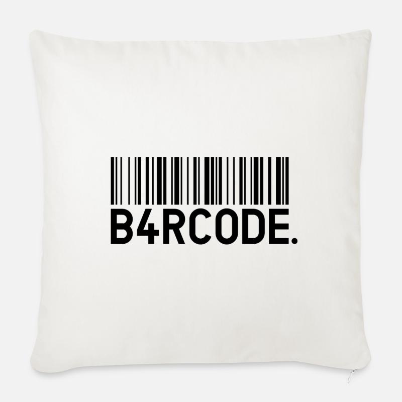 B4RCODE. Black - Sofa pillow with filling 45cm x 45cm - natural white